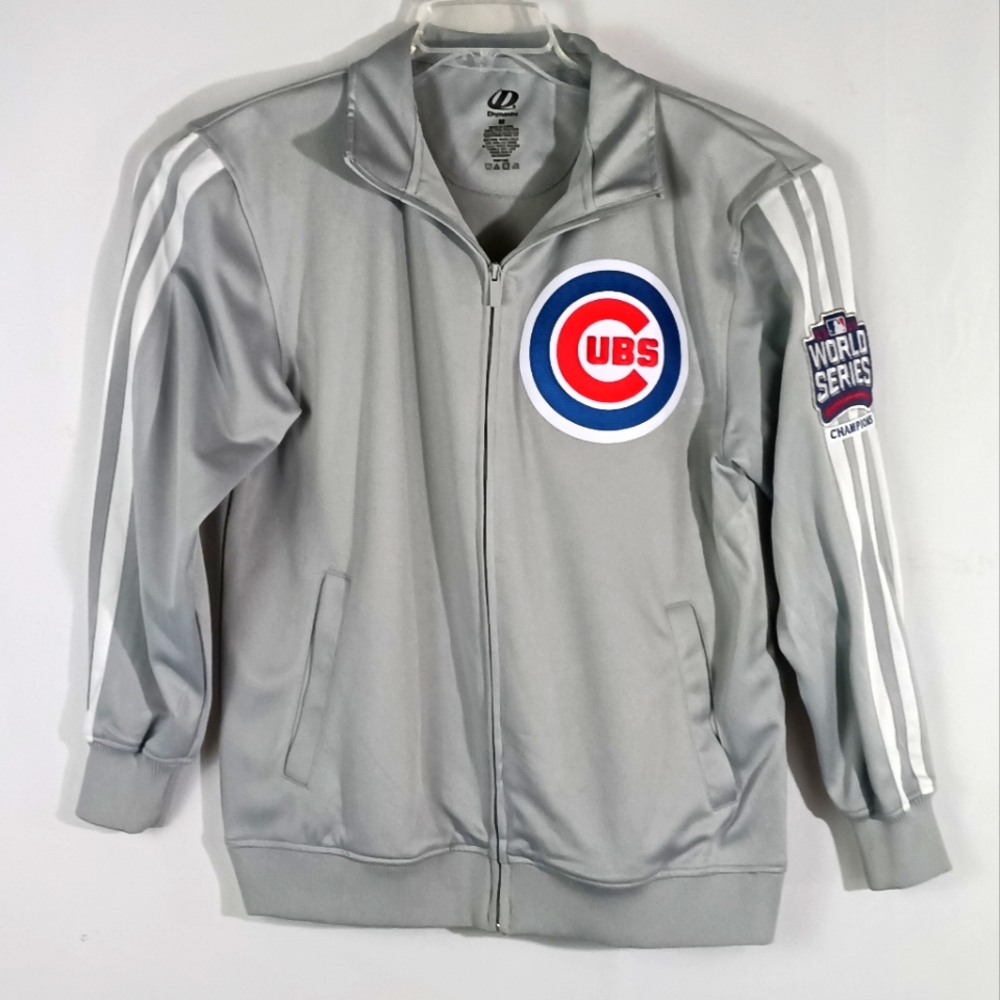 2016 Chicago Cubs World Series Full Zip Jacket Men's Size Med Gray - Dynasty
